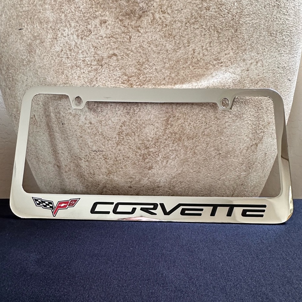 Beautiful C6 Polished Chrome Corvette License Plate Frame - Picture 3 of 12